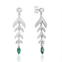 wholesale 925 Sterling Silver Bfirst New Earrings for Women, High-End Long Fish Tail Earrings, Fashionable Custom Ear Drops-Earrings (approximately 32mm long)  925 silver