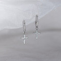 wholesale S925 Sterling Silver Fresh and Sweet Stylish Exquisite Diamond-Studded Cross Ear Clips M05618-0-2