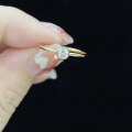 wholesale 18k Rose Gold Classic Minimalist Lab-Grown Diamond Ring 01 Carat Small K Gold Ring for Women-0-3