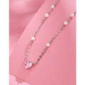 wholesale S925 Sterling Silver Heart Pearl Necklace for Women, Minimalist Niche Design New Collarbone Chain, Sweater Chain with a Premium Feel-0-0