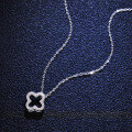 925 Silver Pendant with 1-Carat Moissanite Four-Leaf Clover Necklace-0-0