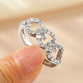 Metal Material Interlocking Ring Light Luxury Diamond Fashion Jewelry Wholesale Direct-0-0