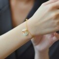 wholesale Gold-plated 925 Sterling Silver Jade-Inlaid Fortune Bag Bracelet with Hetian Jade Coin Purse, Vintage Style, Cute and Versatile Hand Accessory Gift-0-1