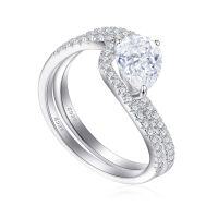 wholesale 925 Sterling Silver Stackable Ring Set with Twisted Shank and Pavé Zirconia Two-Piece Suite-TL-641 pair of rings US size 5#