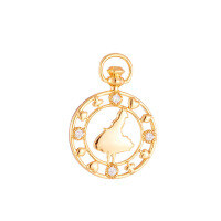 wholesale [] K Gold Plated Sterling Silver / Spring New Arrivals Minimalist Luxury Japanese-style Hollow Round Small Pendant Necklace Accessories Wholesale-Round Hollow Micro-Inlaid White Zircon Pendant 925 Silver