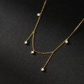 wholesale S925 Silver Nalan Fresh Sweet Ins Style Small Unique Design Exquisite Minimalist 5-Diamond Necklace Y01849-0-4