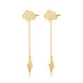wholesale S925 Sterling Silver Micro-Pave Zirconia Cloud and Lightning Ear Studs Sweet Fashion Commute Minimalist Design Earrings-0-0