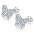 925 Sterling Silver Custom Butterfly Camellia Earrings, Trendy and Unique-0-1