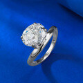 wholesale S925 Silver New 8*10mm Oval White High Carbon Diamond Cut European and American Style Ring-0-1