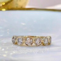 wholesale S925 Sterling Silver Red Elk All-Over Body Light Luxury Personality Ring, Niche Sparkling Row Diamond Ring, Fashion Retro Cross-Border Women's-BZ0588-Gold US size 10