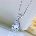 wholesale Sterling Silver 10*16 Teardrop Pendant Personality Elegant Necklace Light Luxury Ins Style-0-2