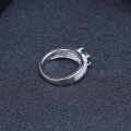 wholesale S925 Silver Natural Topaz Ring Fashion Minimalist Light Luxury with 16 Carat Natural Blue Gemstone-0-2