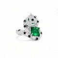 wholesale 925 Silver Gold-Plated Ring with High-Carbon Diamonds, Cartier-Inspired Panther, Muzo Green Oval, Black Enamel, Versatile Jewelry for Women-0-4