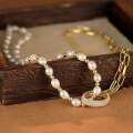 wholesale 925 Silver Double Layer Stackable Freshwater Pearl Necklace for Women, High-End Sense, Luxury Elegance, Autumn and Winter Sweater Chain Accessory Customization-0-3