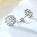 wholesale S925 Sterling Silver New Small Flower Ear Studs, Minimalist European and American Style Pure Silver Earrings for Women, High-End Sense Luxury Wholesale-0-2