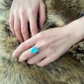 wholesale Platinum 45ct Synthetic Paraiba Teardrop 10*14 High Carbon Diamond Ring Women's Minimalist Ins-0-2