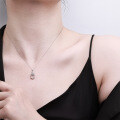S925 Sterling Silver Chalcedony White Pixiu Pendant Necklace-0-1