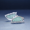 S925 Silver Wholesale Live Stream Source, Natural Weicui Blue Butterfly Earrings-0-2