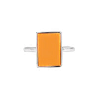 wholesale S925 Sterling Silver 929 Small Niche Unique Original Design High-end Geometric Square Inlaid Orange Turquoise Ring for Women-Platinum [No. 14/Adjustable]>Opening adjustable