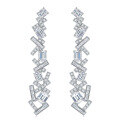 wholesale Gold Plated 925 Silver Graff Style 5A Simulated Emerald Cut Irregular Drop Earrings for Women-0-0