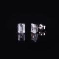wholesale 18K/14K/10K Gold High-Quality Pure 18K Gold Emerald Cut 2-Carat Moissanite Stud Earrings with Au750 Empty Setting-0-4