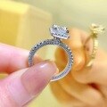 wholesale 925 Silver New Jewelry Princess Square 6*6 High Carbon Diamond Precision Full Diamond Micro-Paved Ring-0-1