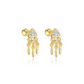 wholesale S925 Sterling Silver Geometric Square Luxury Sparkling Zircon Earrings For Women,。-0-8