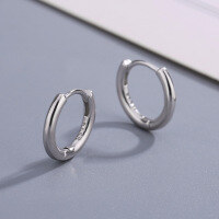 wholesale 925 Sterling Silver Lightweight Luxury Minimalist Hoop Earrings For Women, 2025's Simple Must-have-216EH-6MM Platinum 99 Silver