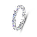 wholesale S925 Sterling Silver Zirconia Seven Princess Ring for Women, Small and Niche Stackable Row Ring,HW。-0-11
