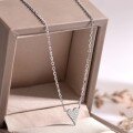 wholesale S925 Silver Pointed Heart Necklace for Women with Micro-Inlaid Design, Simple Collarbone Chain, Bestseller on Independent Sites-0-1