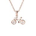 wholesale 18K rose gold fresh and sweet bicycle lover diamond pendant, ladies' petite style 9K moissanite necklace gift-0-4