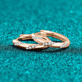 S925 Sterling Silver Moissanite Champagne Gold Ear Studs-0-1