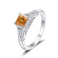 wholesale S925 Sterling Silver Wholesale Hot-selling Princess Cut 1/2 Carat Colored Moissanite Ring for Cross-border Trade-0-10