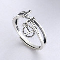 wholesale 925 Sterling Silver Minimalist T-Line Round Ring Letter Pendant Tassel Korean Dongdaemun High-End Feel-0-0