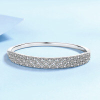 wholesale S925 Sterling Silver Moissanite Bracelet for Girlfriend's Best Friend, High-Quality Starry Sky Bangle, Ready Stock Wholesale-3.03 carats of moissanite &gt; 925 silver