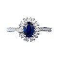 wholesale 925 Silver Zhuo Zhifan Jewelry New 4*6 Oval Blue Gemstone Ring for Women Luxury Full Diamond Fashion Versatile Daily Wear-0-4
