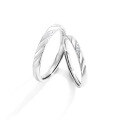 wholesale S925 Sterling Silver Love Loop Couple Rings, Korean Style Internet-Famous Minimalist Band Matching Rings for Girlfriend on 520 Valentine's Day-0-4