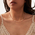 wholesale S925 Sterling Silver Pink Opal Natural Freshwater Pearl Beaded Choker Necklace Wholesale-0-3