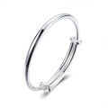 wholesale 999 solid silver polished round rod push-pull solid bracelet, women's fashionable holiday gift wholesale-0-5