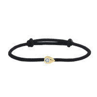 wholesale 925 Sterling Silver Geometric Zircon Jewelry For Women-Waterdrop 925 sterling silver electroplated 14K gold adjustable braided rope 2.43g 925 silver