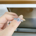 wholesale Sterling Silver Moissanite Ring Wedding Engagement Proposal for Women Six-Prong Star Light Queen Moissanite Ring D Color 1 Carat Wholesale-0-2