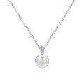 Silver Full-Zirconia Pendant Necklace, Rose Cut, Women's Minimalist Design-0-5