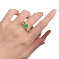 wholesale S925 gold-plated 6*8mm Paraiba ice-cut ring for women,-0-4
