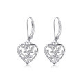wholesale Metal: 925 Sterling Silver, Cross-Border New Life Tree Earrings, European and American Amazon Fashion Minimalist Hollow Heart-shaped Ear Drops Earrings-0-4