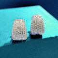 wholesale 925 Silver Neymar Same Style Full Diamond Pavé Stud Earrings, Minimalist Luxury Small Design High-End Feel-0-0