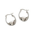 wholesale S925 Sterling Silver Korean Version Ins New Smooth Surface Twisted Hoop Earrings Versatile Earrings-0-4