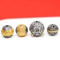wholesale Sterling silver gold-plated vintage Thai silver Yellow Jambhala Six True Words round bead Mahakala dragon bead DIY bracelet accessories-0-1