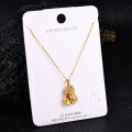 S925 Sterling Silver K Gold Pendant Necklace with Gourd and Plain Pi-0-34