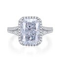 wholesale Pure silver new high carbon diamond ring 8*11 ice flower cut engagement ring for women-0-1