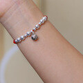 wholesale S925 Sterling Silver Beaded Bell Red String Bracelet for Women, Small Niche Design Birthday Year Gift for Girlfriend, Hand Rope Accessory-0-2